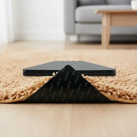 Non-slip Rug Pad Gripper, 8 Count/set Christmas Decor Reusable, Durable & Washable Synthetics Rug Tape for Hardwood Floors & Tiles, Floor Rug Pads, Household Carpet Accessories, Christmas Decorations, Floor Protection, Room Essentials