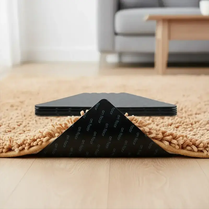 Non-slip Rug Pad Gripper, 8 Count/set Christmas Decor Reusable, Durable & Washable Synthetics Rug Tape for Hardwood Floors & Tiles, Floor Rug Pads, Household Carpet Accessories, Christmas Decorations, Floor Protection, Room Essentials