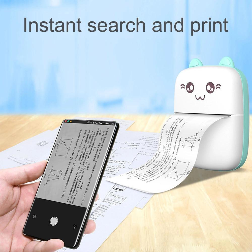 Mini Portable Bluetooth Thermal Sticker Printer Wireless Ink-Free Mobile Photo Printing Tool for Labels Flashcards Receipts with 14 Rolls Paper Value Bundle