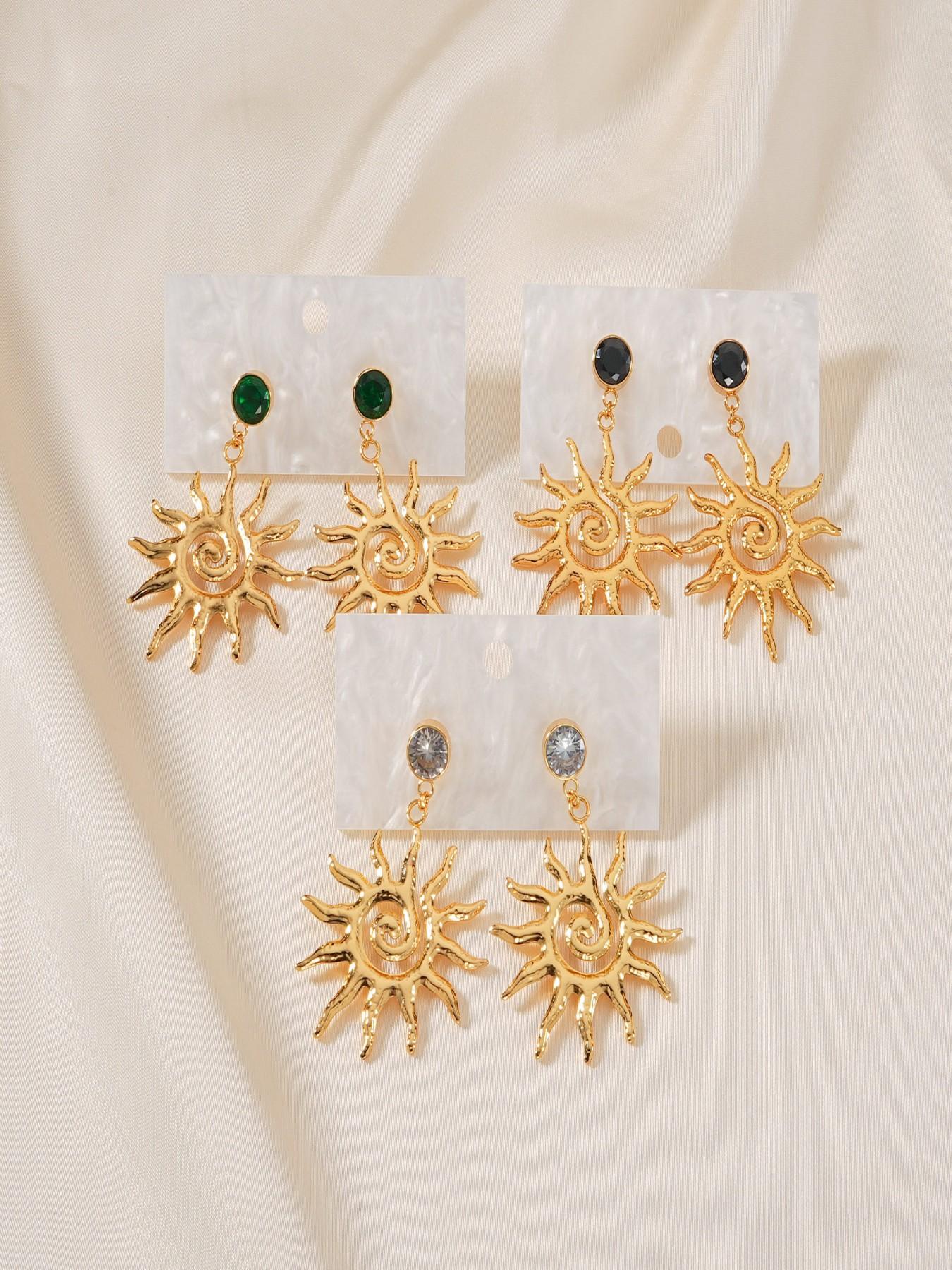 Chic 18k Gold Plated Stud Earrings Set, Elegant Striped Design, High-End Jewelry for Women, Fashionable Simple Accessories