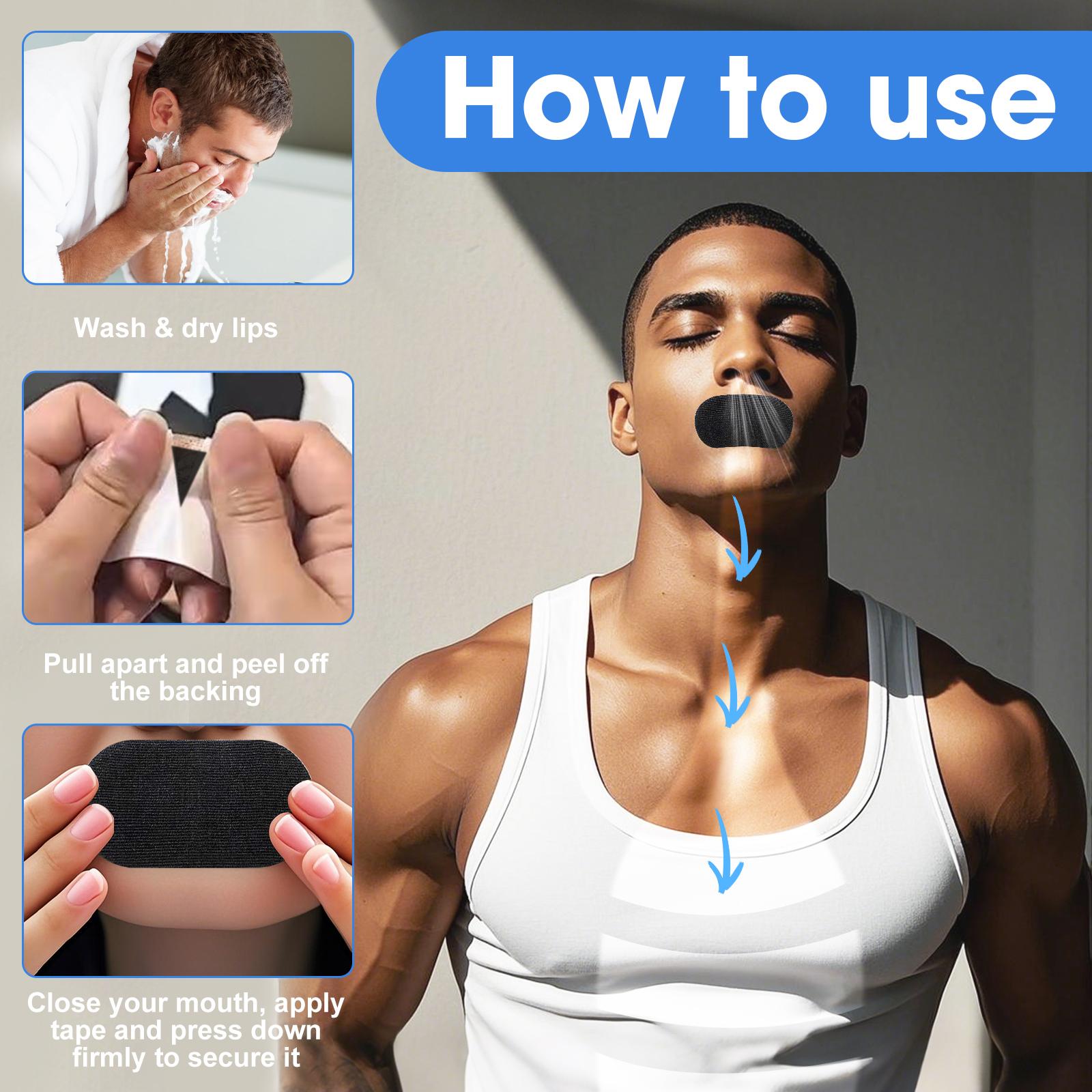 Mouth Tape 120/60/30 Strips 4/2/1-Month Supply Hypoallergenic Adhesive Gentle Ultra Breathable Stop Snoring Sleep Tape Sports Accessory Black and Pink