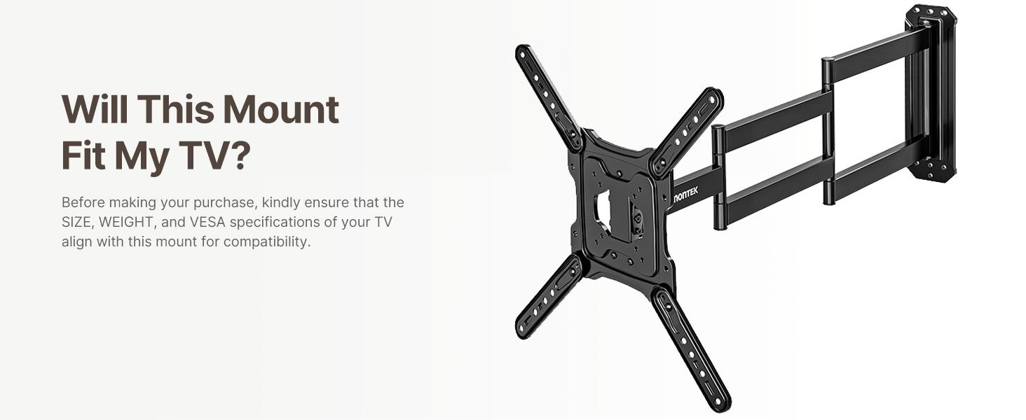 MonTek Long Arm TV Wall Mount for 23-65 Inch TVs, 29 Inch/37 Inch Long Extension TV Mount Swivel and Tilt, Full Motion Wall Mount Tv Bracket Fit Max VESA 400 x 400mm, Up to 77 lbs