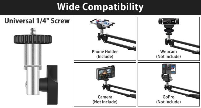 Overhead Camera Mount with Selfie Ring Light and Phone Holder, 10" LED Ring Light for Desk with Stand and Remote for iPhone,Phone Tripod with Light for Video Recording Vlog TikTok Live Stream Cooking