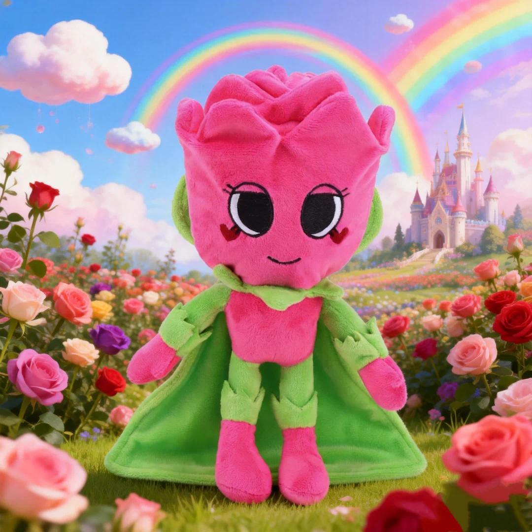 Kawaii Game Peripheral Plush Toy Rose Toy Beautiful Roses Plush Toy  Valentine's Day and New Year's Gift Christmas Birthday Gift