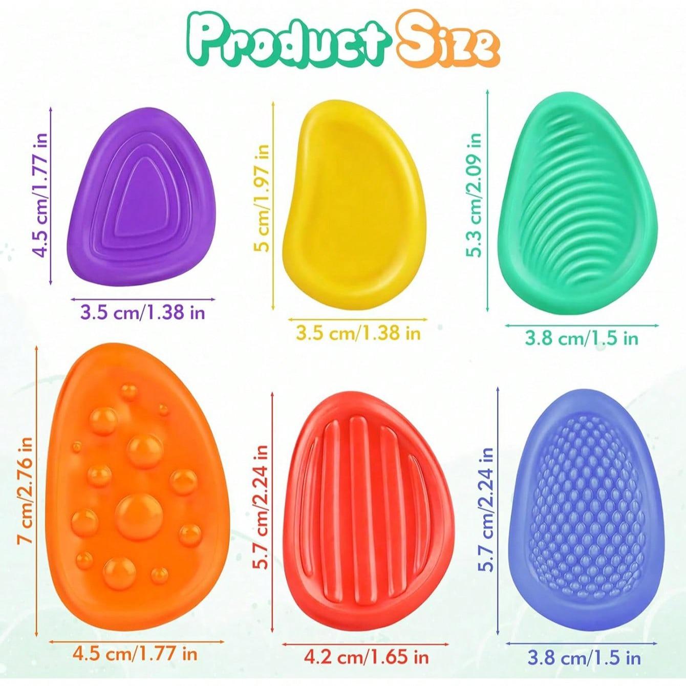 6/12 Sensory Stones, Silicone Texture Stress Relief Rocks, Soft Portable Anxiety Relief Toys for Autism Adhd, Easter Basket Filler