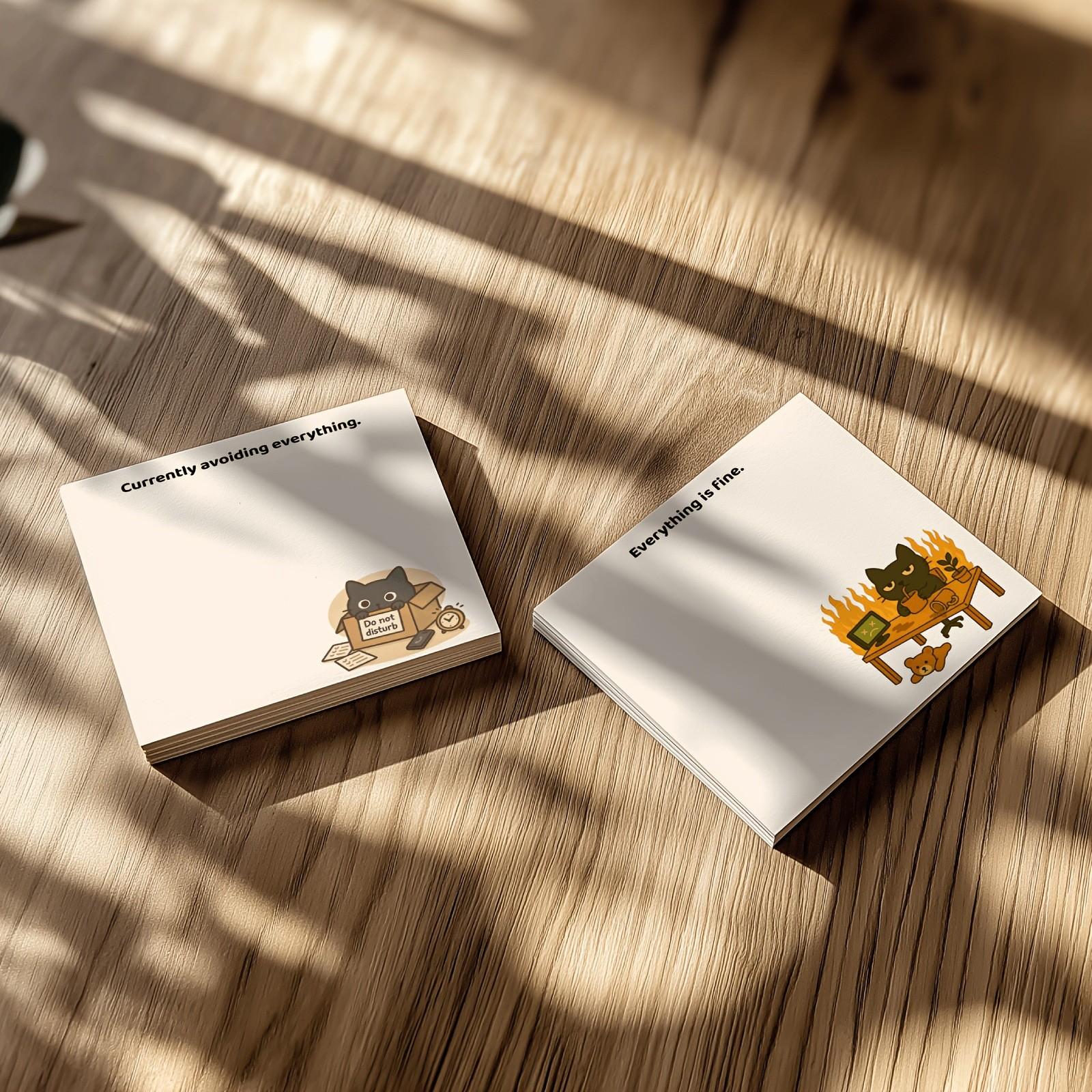 Black Cat Sticky Notes 4-Pack Set, Cute Self-Adhesive Memo Pads with Four Designs, Perfect for Office, School, Journaling, Great Stationery Gift Black Cat Sticky Notes 4-Pack Set, Cute Self-Adhesive Memo Pads with Four Designs, Perfect for Office, School, Journaling, Great Stationery Gift