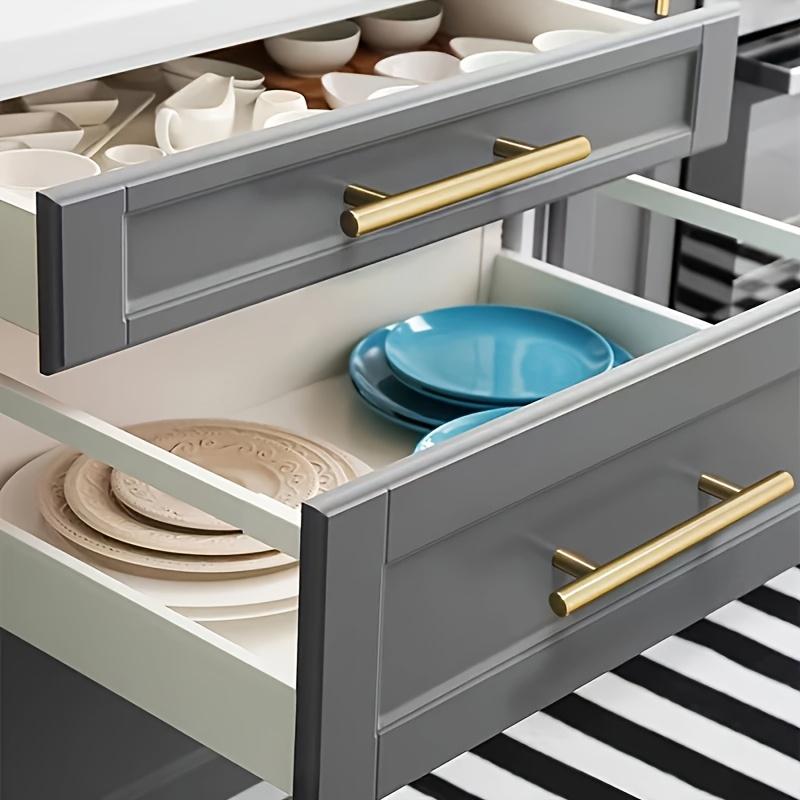 18pcs Brushed Gold Stainless Steel Arc Cabinet Handles  Modern Drawer Pulls, Includes Screws, Easy Installation, Length 150mm