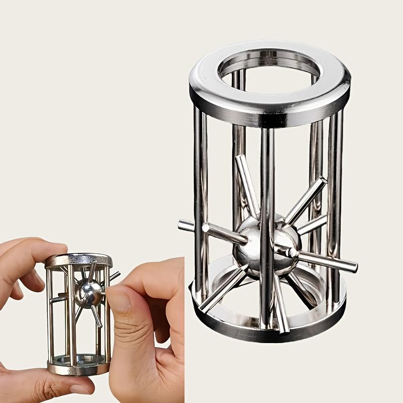 Solid Metal Brain Teaser Puzzle Set, Unlocking Rings & Mind Challenge Toys for Adults & Teens, Fun Mental Stimulation Games