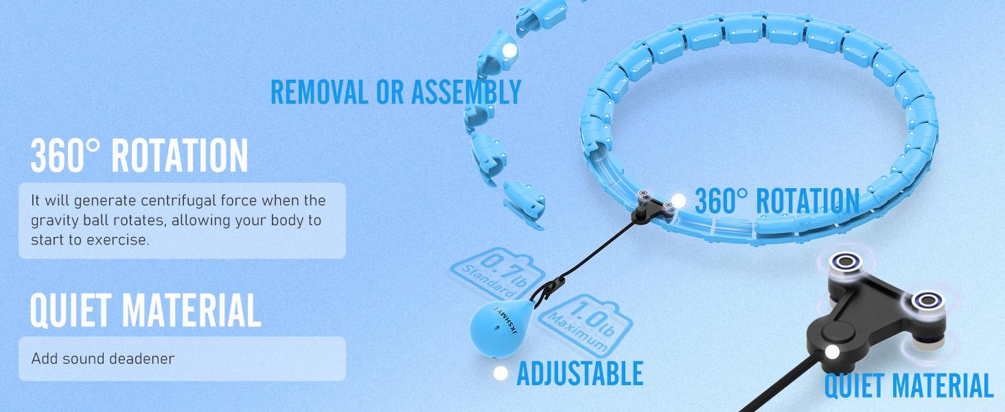 JKSHMYT exercise Circle Plus Size 47 Inch, 24 Detachable Links, Weighted Circle for Women and Beginners