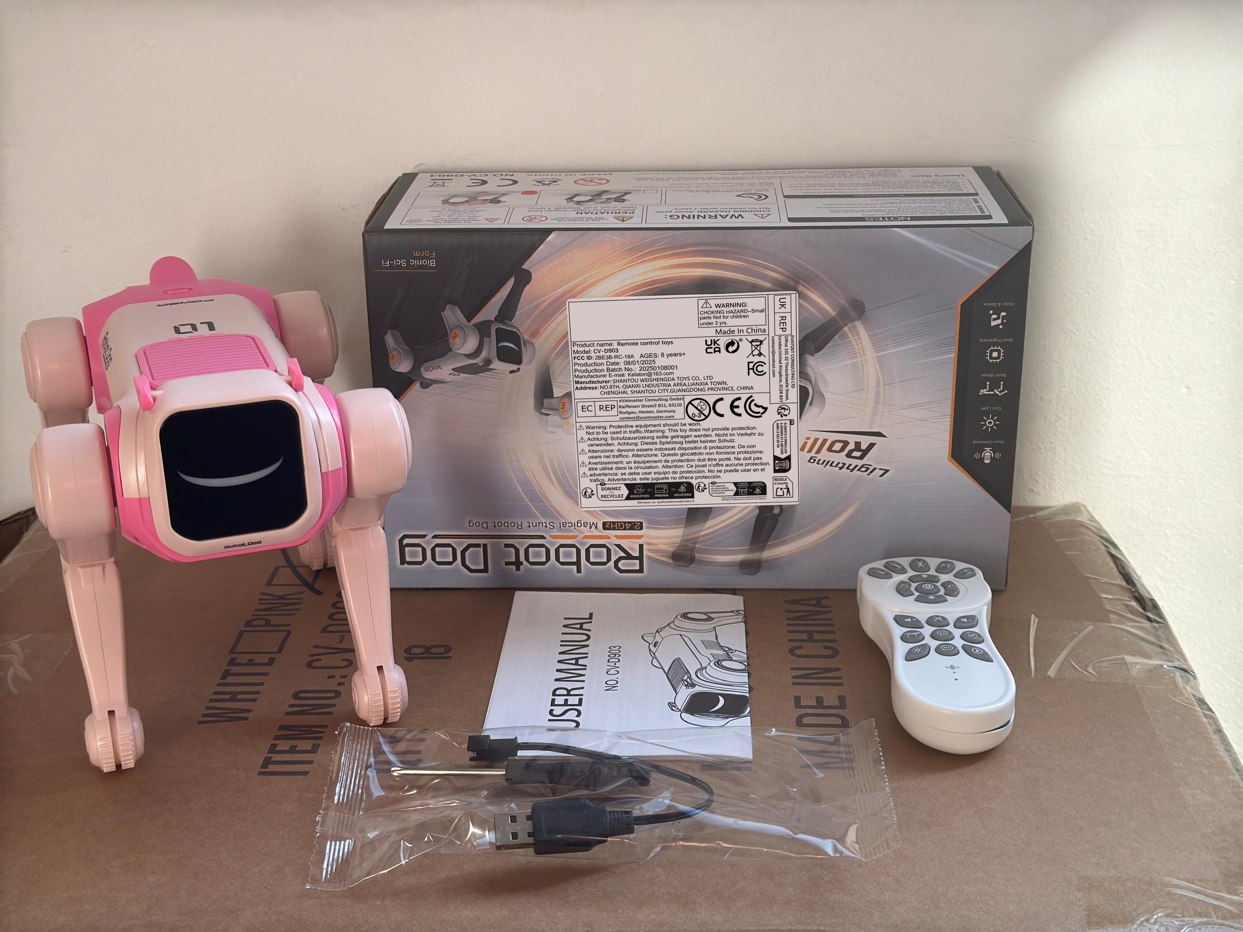 Electric Remote Control Robot Dog Toy, Voice-Controlled Bionic Mechanical Dog, Unisex Gift with Batteries Included