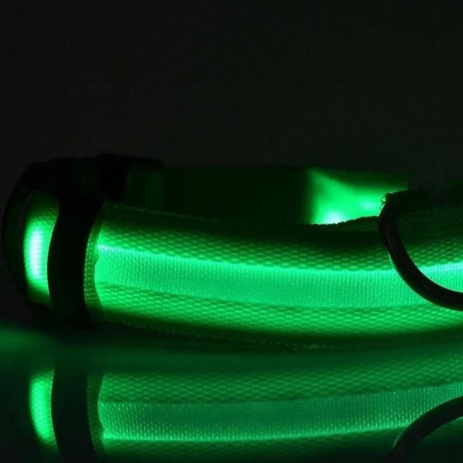 USB Charging Waterproof Reflective LED Dog Collar, Adjustable Glow Leash Light for Pets Camping Gear, Escape-Proof Safety Buckle Night Anti-Loss Collar for Small Medium Dogs Cats Outdoor Adventure, Illuminated Leash