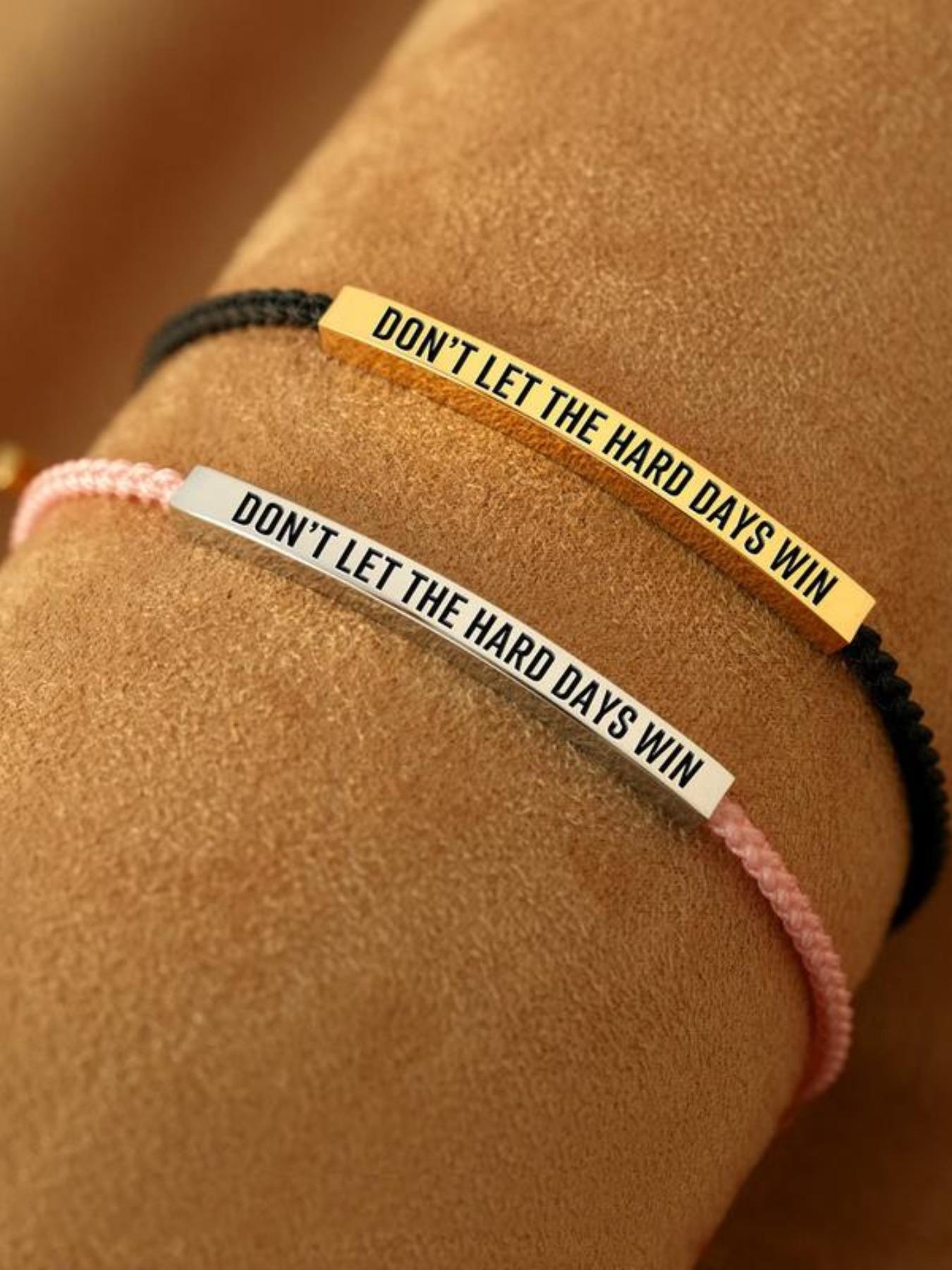 Stainless Steel & Bracelet, Adjustable 10 Inch Design, Custom Engraved Message, Elegant Style for All Occasions, High Quality Bracelet, Permanent Bracelet