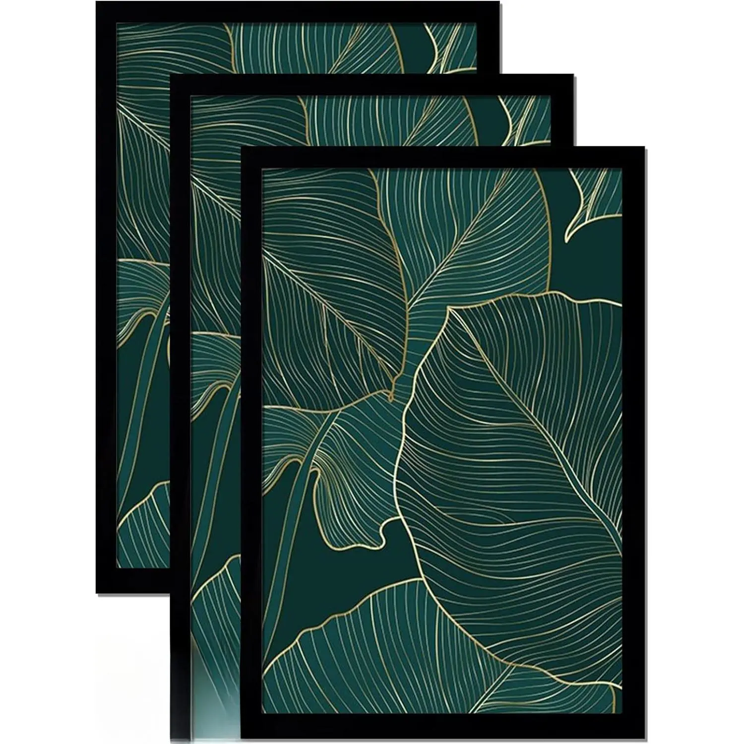 16x24 Picture Frame Set of 3 Black, Lightweight Sturdy Gallery Wall Decor |   Ideal for Photo Poster Canvas Certificate, Horizontal & Vertical Hanging, High-Clarity Clear Panel, Size 16 x 24 inches