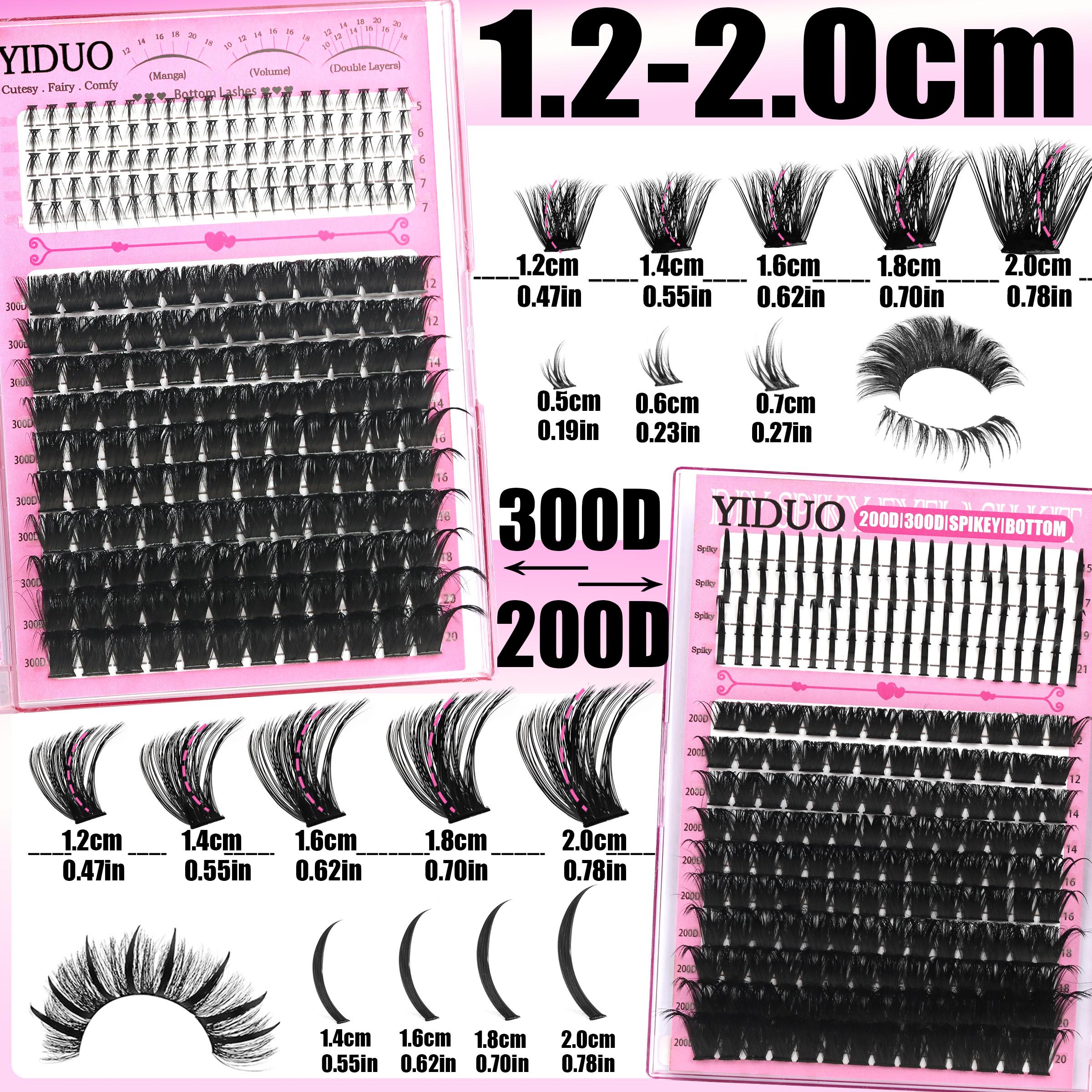 4-6 Styles Bottom/Spiky 40D-300D Volume Lash Clusters, Diy Individual Lashes, Fluffy 5-20mm D-Curl Eyelash Extensions for DIY at Home, Soft Comfortable and Easy to Apply for Natural Daily Makeup Look