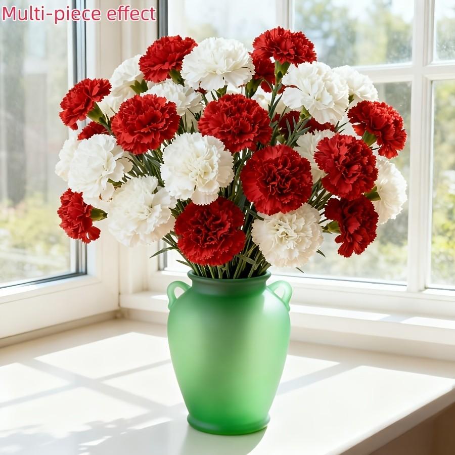 10pcs Artificial Carnations, Plastic & Realistic, for Weddings, Valentine’s, Mother’s Day, Seasonal Decor, Event Planners, Home Stylists