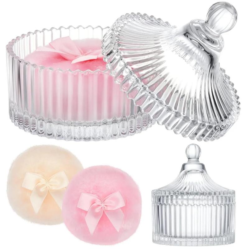 Extra Large Dusting Powder Puff and Container,6-Inch Oversized Dusting Powder Puff for Baby and Women Suitable for glitter face and body powder, suitable for both dry and wet use.