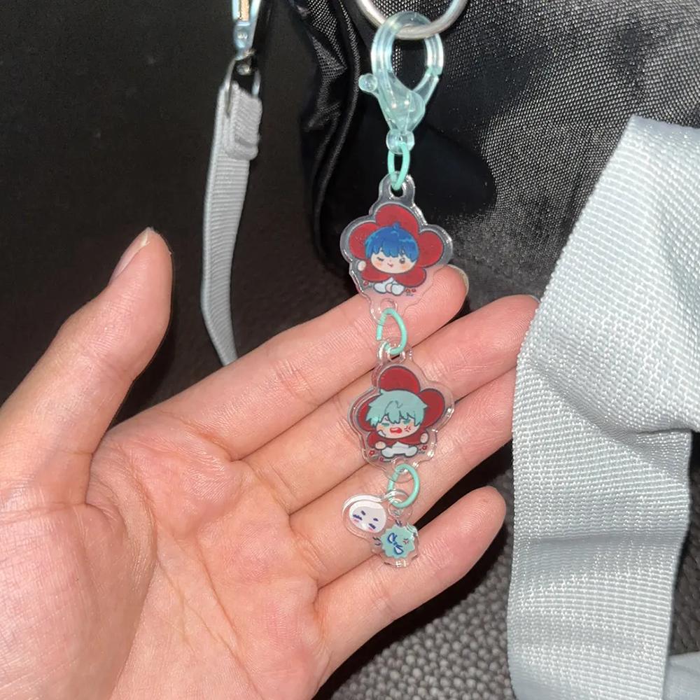 Anime Alien Stage Ivan Till Cosplay Keychain Cartoon Kawaii Backpack Pendant Acrylic Key Chain Fashan Keyring Accessories