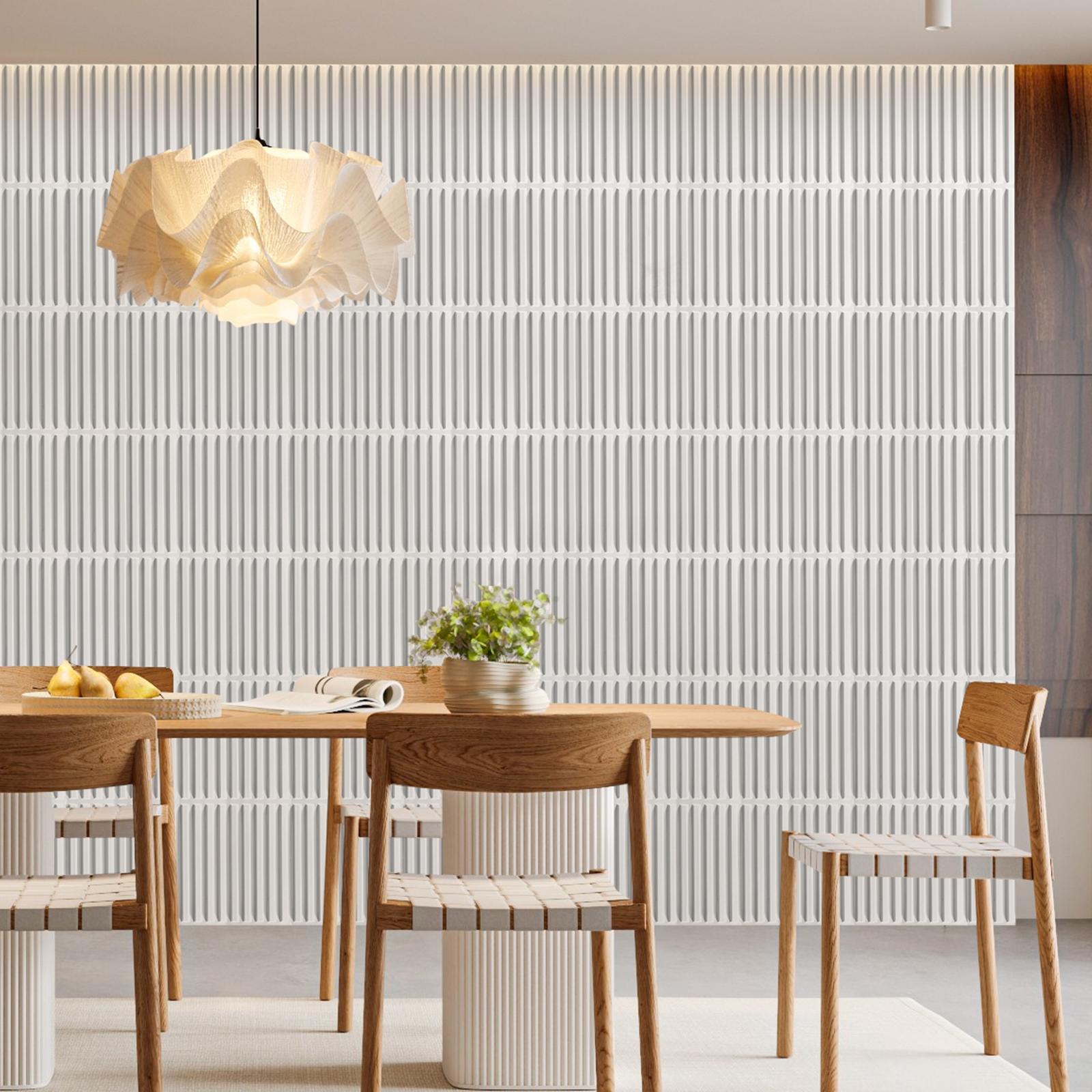 FLOLEOPA PVC Plastic 3D Wall Panels, Waterproof and Fire-Resistant, 11.8x11.8 inches, Approx. 1mm Thickness. Ideal for Living Rooms, Bedrooms, Hotels, Offices, Game Rooms, and TV Feature Walls. Modern Home Decor Vinyl. Includes Installation Accessories.