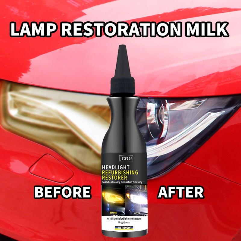 Jstree Car Headlight Renewal Repair Liquid, Yellowing Aging Polishing Refresher 100ML, Automotive Light Restoration Solution