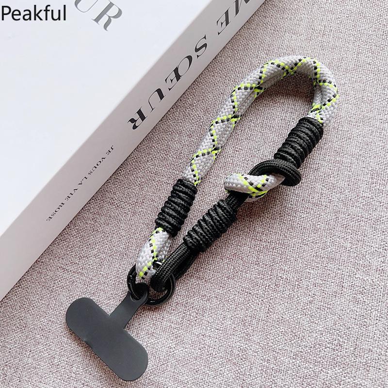 Y2K Colorful Braided Phone Lanyard, Viral Neon Mini Wrist Strap for Smartphones, Detachable Tethered Accessory with Adjustable Knot, lightweight woven design & secure attachment, ideal for music festivals, beach trips, travel days and casual streetwear
