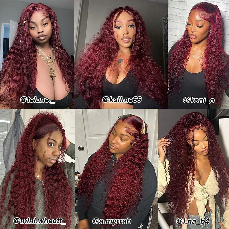 [New In] Tahikie 200% Density 99J 7x6 Glueless CLosure With Drawstring One-Step HD Lace 13x6 Frontal HD Lace Curly Wave Human Hair Wigs For Women TikTokShopSummerTurnup dealsforyoudays