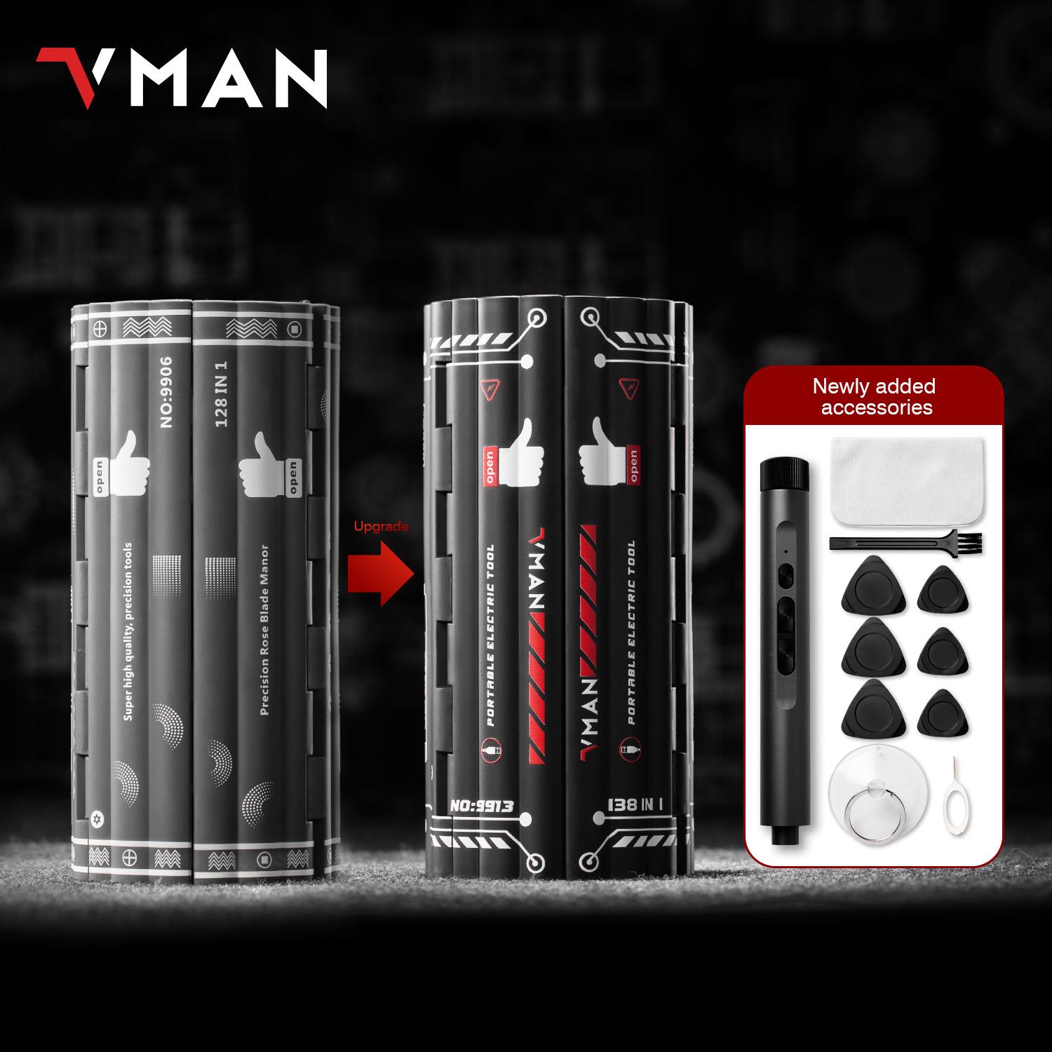 VMAN 138 in 1 Mini Cordless Electric Screwdriver Kit,Magnetic Screwdriver Tool Set for Repair,Power Tool Set handware chainsaw,Portable tools gadgets