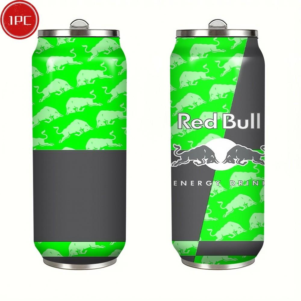 1pc 17oz Red Bull Neon Green Logo Stainless Steel Thermos Cup, Bid Farewell to Commute Dullness, Perfect for Travel & Social Outings, Ideal for Office, Sports & On-the-Go Drinks