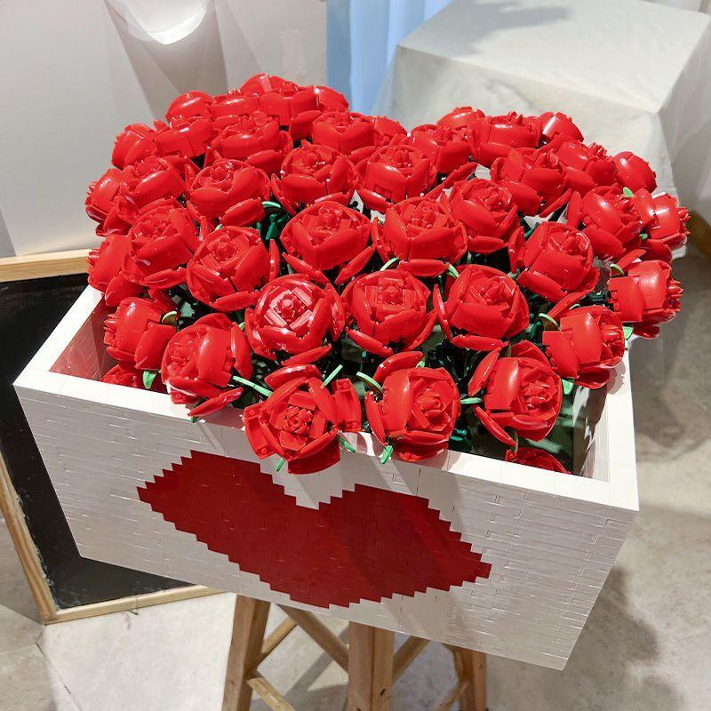 789pcs Pink Rose Bouquet Building Blocks Set, Red Rose, Christmas & Valentine's Day Gift for Girlfriend