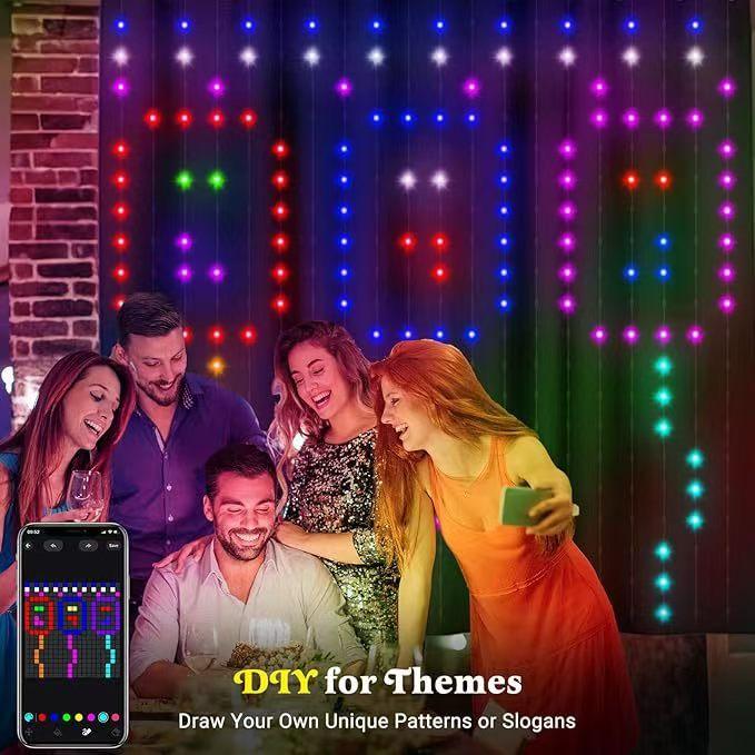Valentine's Day Date Essential Gift: 480-LED RGBIC Smart Light Net (6.6x6.6 ft) DIY Design & 100 Modes, Alexa Voice Control Compatible Create Romantic Ambiance Scenes Valentine's Day Date Essential Gift: 480-LED RGBIC Smart Light Net (6.6x6.6 ft) DIY Design & 100 Modes, Alexa Voice Control Compatible Create Romantic Ambiance Scenes