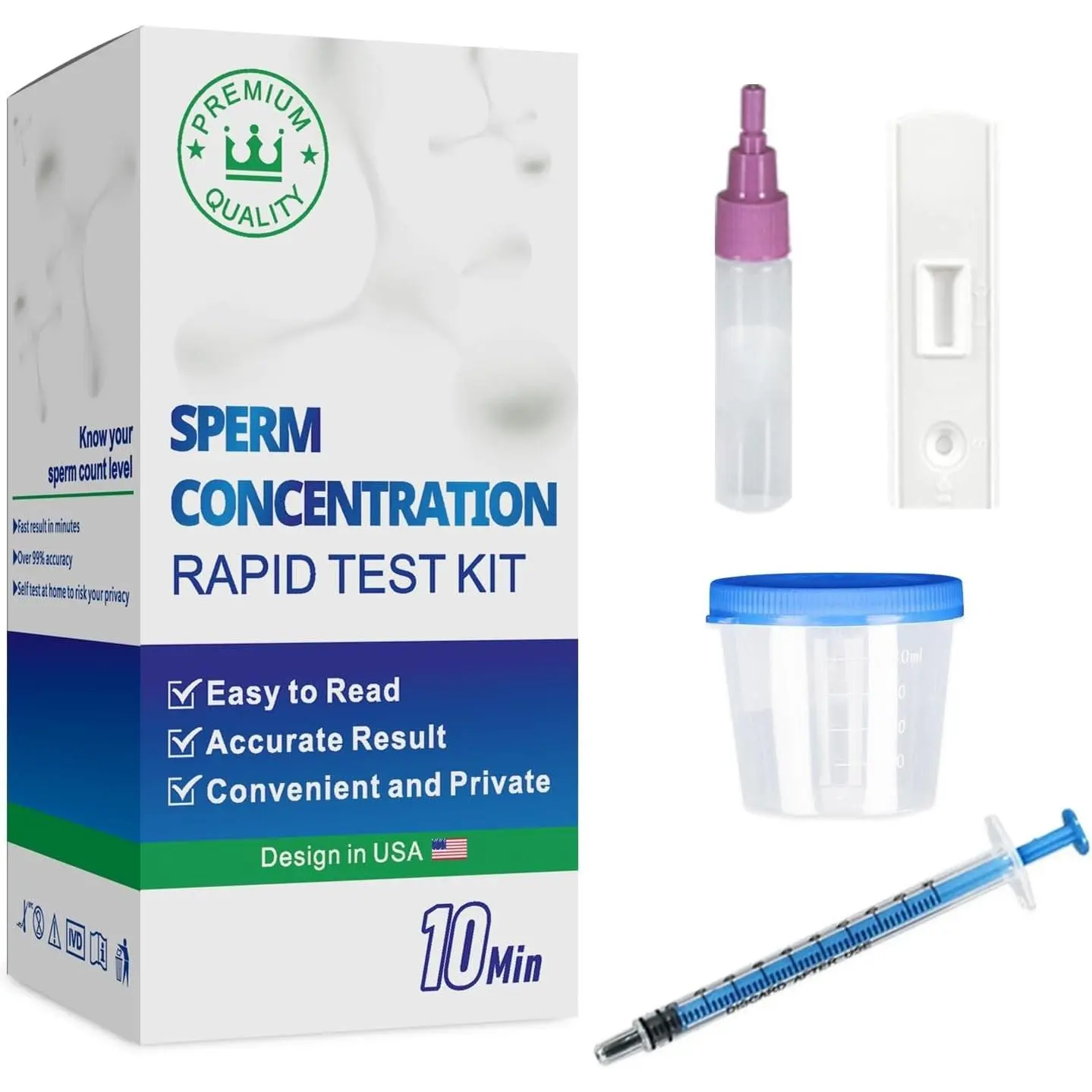 Fertility Home Test Kit for Men - Convenient, Private, Accurate Male Fertility Testing System with Easy-to-Read Results for Normal or Low Sperm Count(Gift)