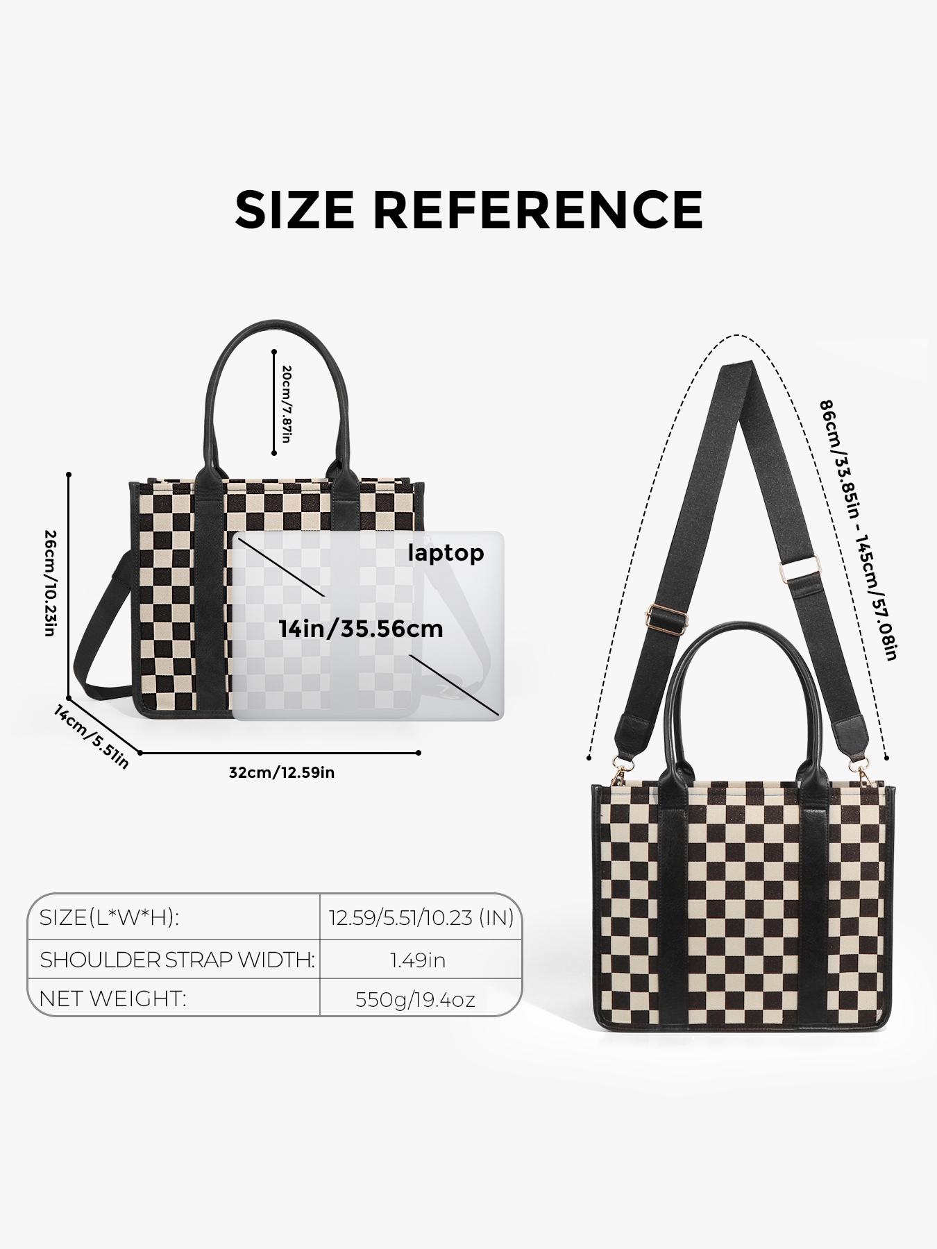 Large Women'S Casual Plaid Checkered Crossbody Shoulder Bag with Adjustable Detachable Strap, Large Capacity Fashion Tote Bag for Women, Versatile High-quality Daily Commuting Bag, Parties|Stylish Handbag Shoulder Bag