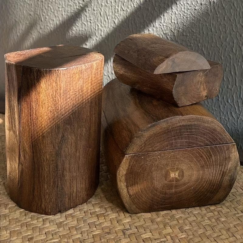 Hand Carved Teak Wood Storage Box with Swivel Lid, 1 Pack Jewelry Box, Exquisite Wood Grain & Polished Finish, Large Capacity Organizer for Accessories & Keepsakes, Home Decor & Special Occasions, Collectible Craft Box