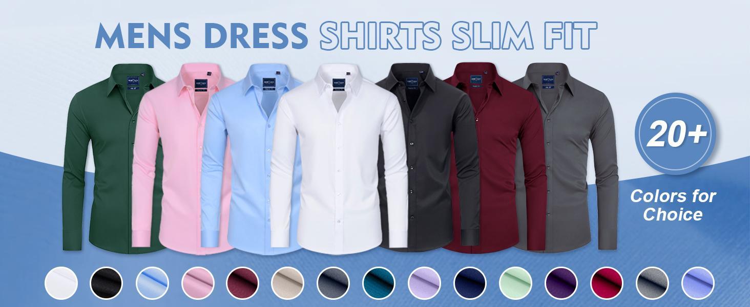 3-Pack Alimens&Gentle Men's Stain Sheild Business Casual Dress Shirts - Slim Fit Long Sleeve Button Down Shirt 3-Pack Alimens&Gentle Men's Stain Sheild Business Casual Dress Shirts - Slim Fit Long Sleeve Button Down Shirt