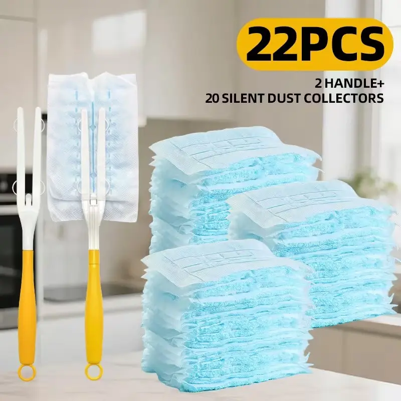 22pcs Electrostatic Feather Dusters with Handle, Multi-Use Cleaning Brushes for Home, Glass, Furniture, Keyboard, Laundry, Gift for Men, Multisurface Dusters