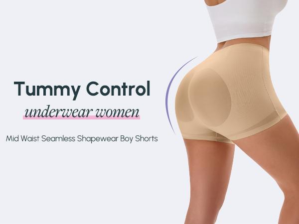FallSweet Shapewear Women's Seamless Tummy Control Mid Waist Shorts