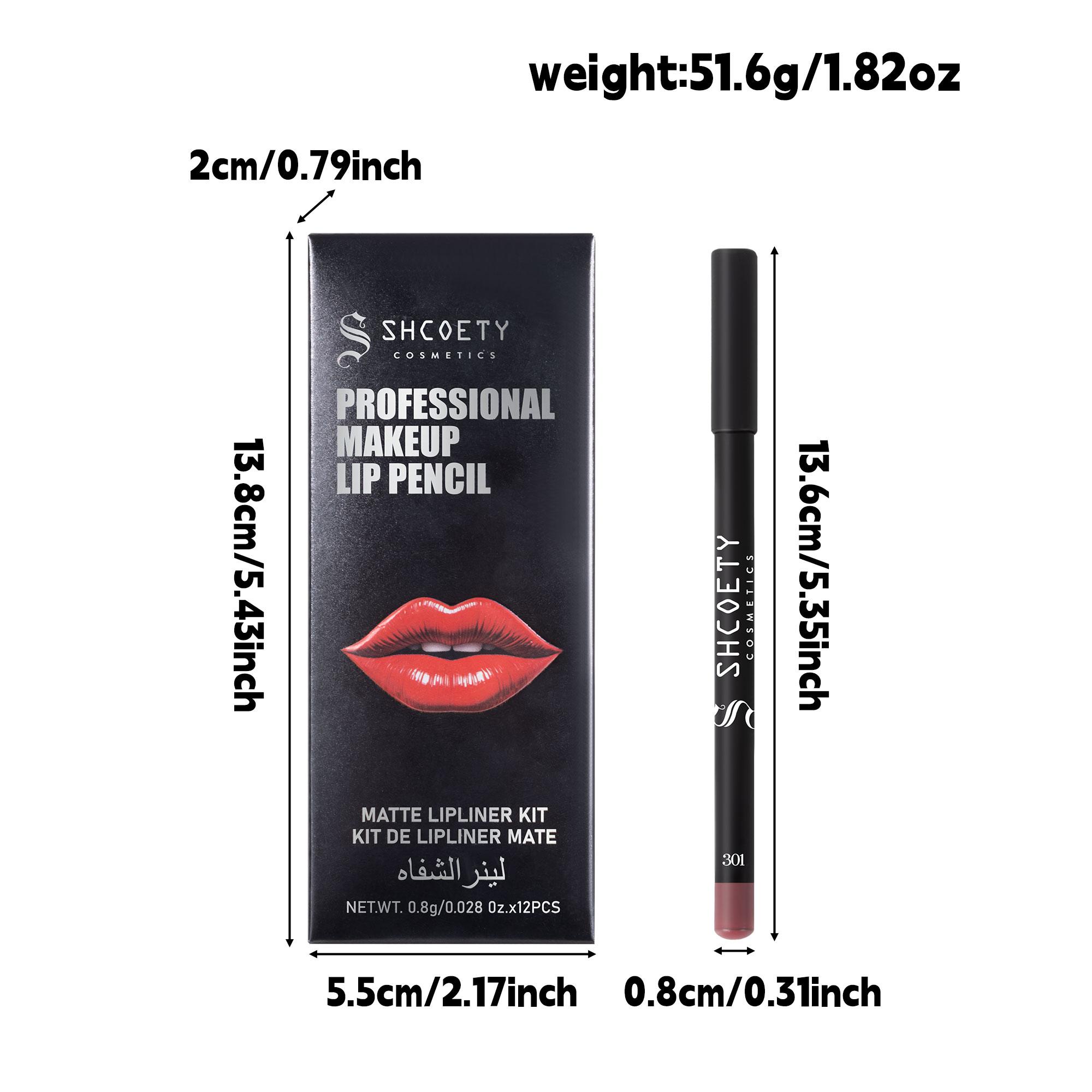 Long Lasting Lip Liner Set, 12pcs/set Matte Waterproof Lip Liner Pencil, Easy Coloring Lip Liner Pen, Suitable for All Occasions Lip Makeup, Cosmetic