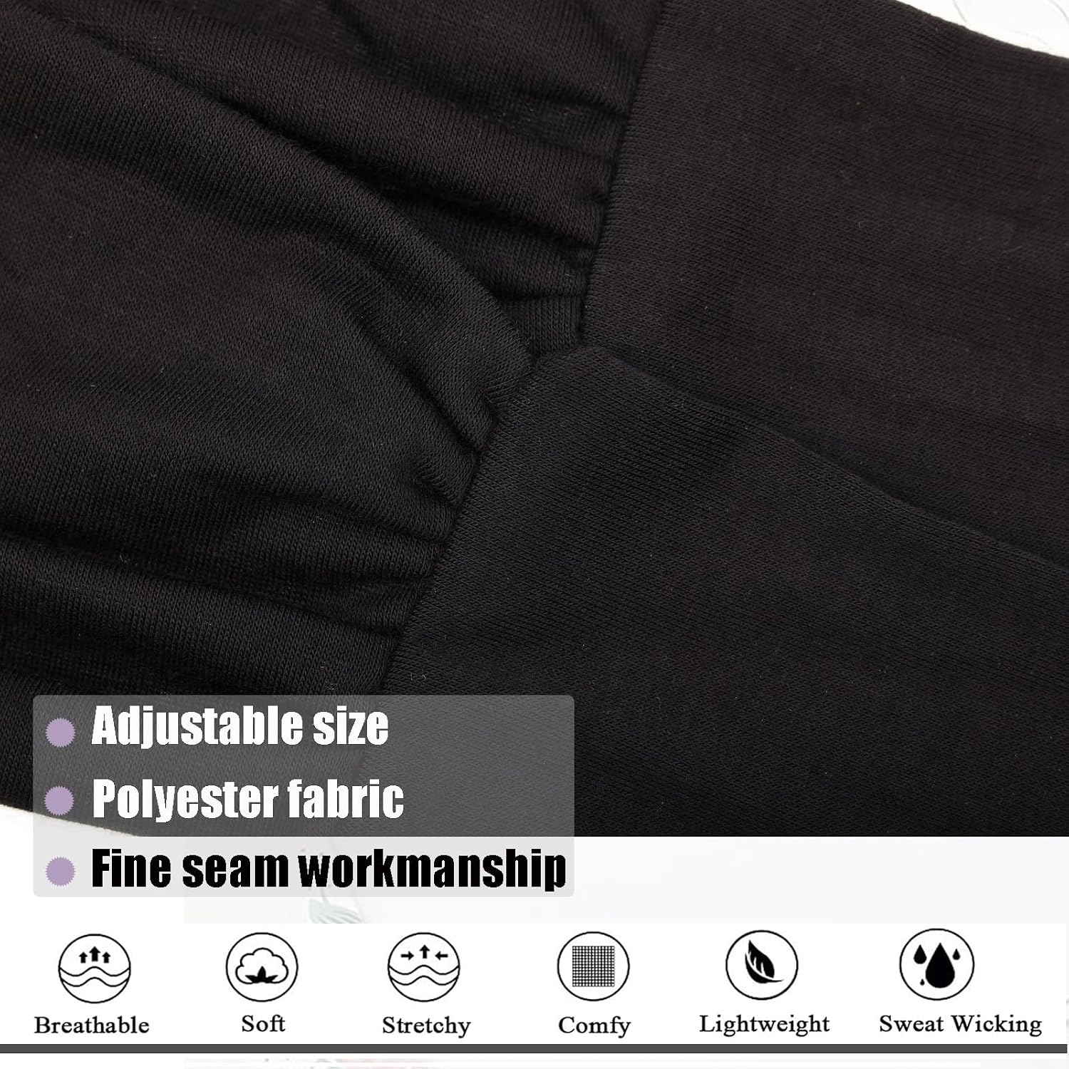 4 count Knotted Adjustable Headbands for Women Black Headbands Elastic Non-Slip Fashion Hair Bands for Workout  Running Yoga
