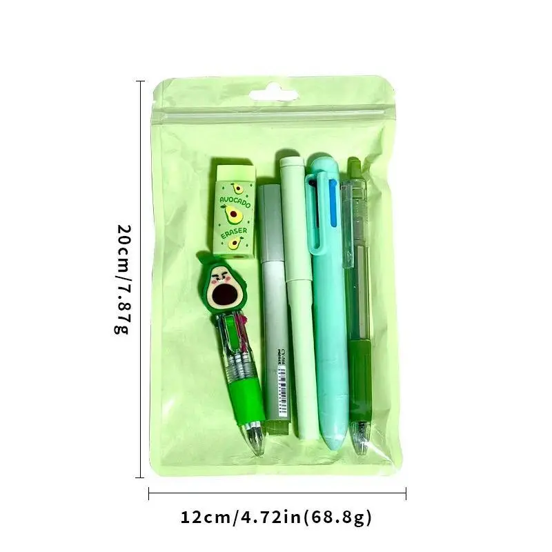 Ins Style Cartoon Dinosaur Stationery Set Gift Case with Eraser Gel Pen Pencil Highlighter Cute School Supplies for Students