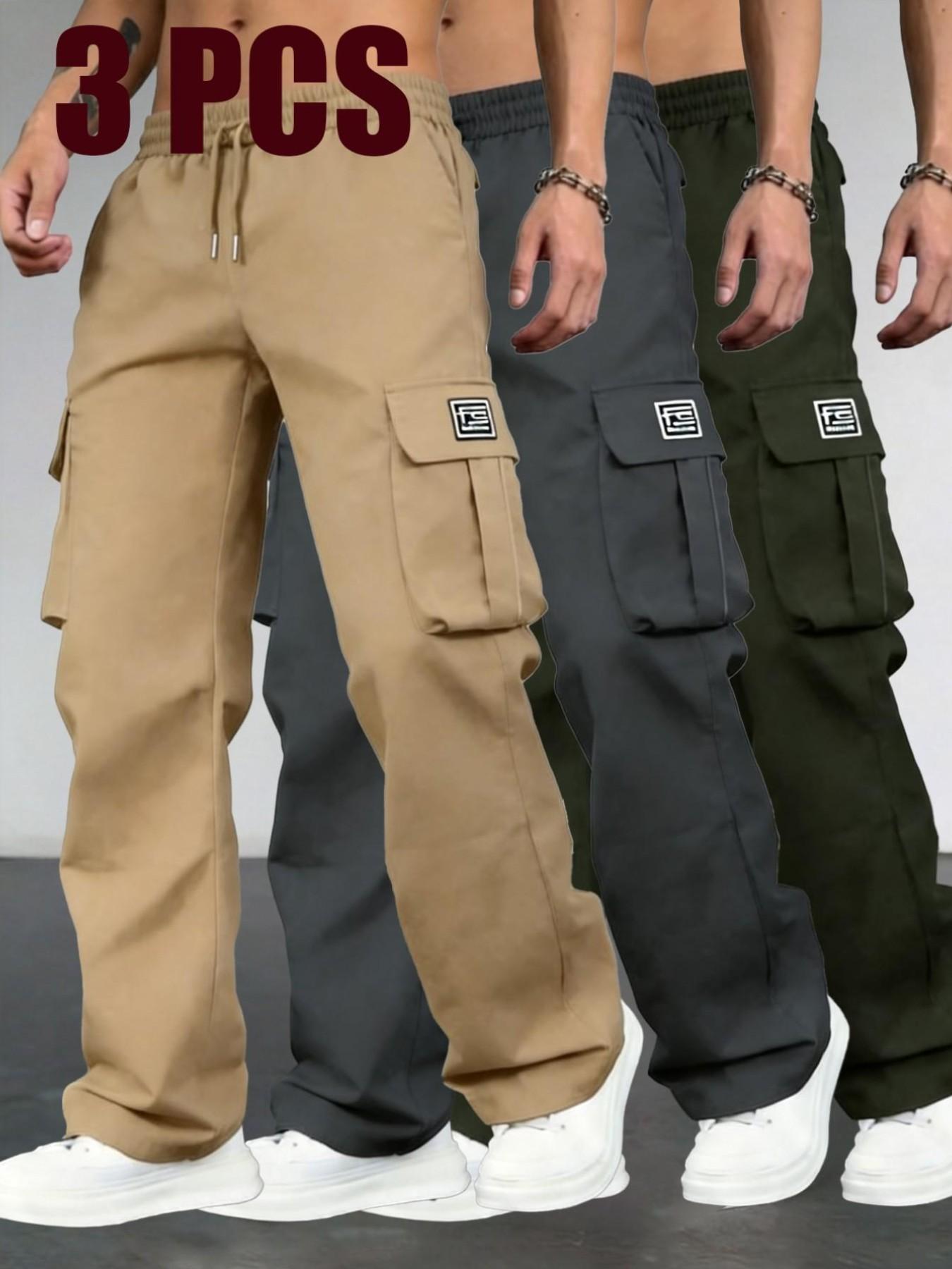 Men's Casual Summer Lightweight Athletic Fitted Cut Work Pants, Fashion Multi-Pocket Outdoor Sports Long Pants, Comfortable and Stylish Casual Trousers Men's Clothing