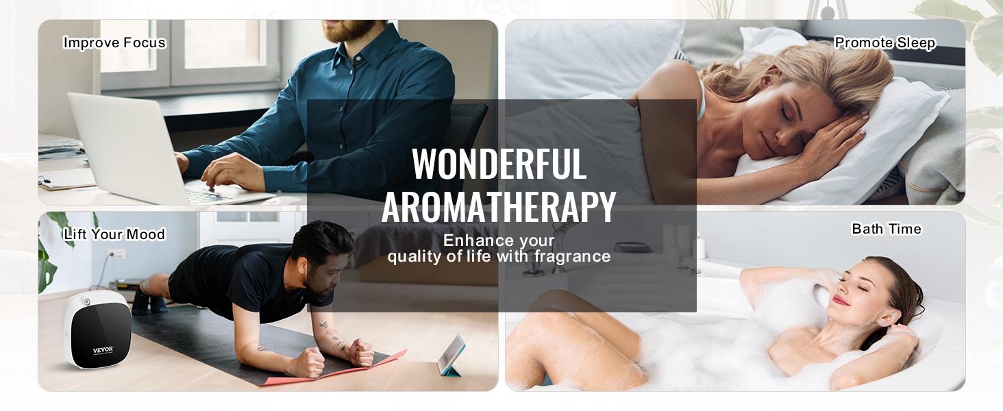 【Summerfinds】VEVOR Scent Air Machine, 100ml Bluetooth Smart Essential Oil Diffuser, 1000sq. ft Waterless Scent Diffuser with Cold Air Technology, Aromatherapy Diffuser Machine for Home, Office, Hotel, Spa