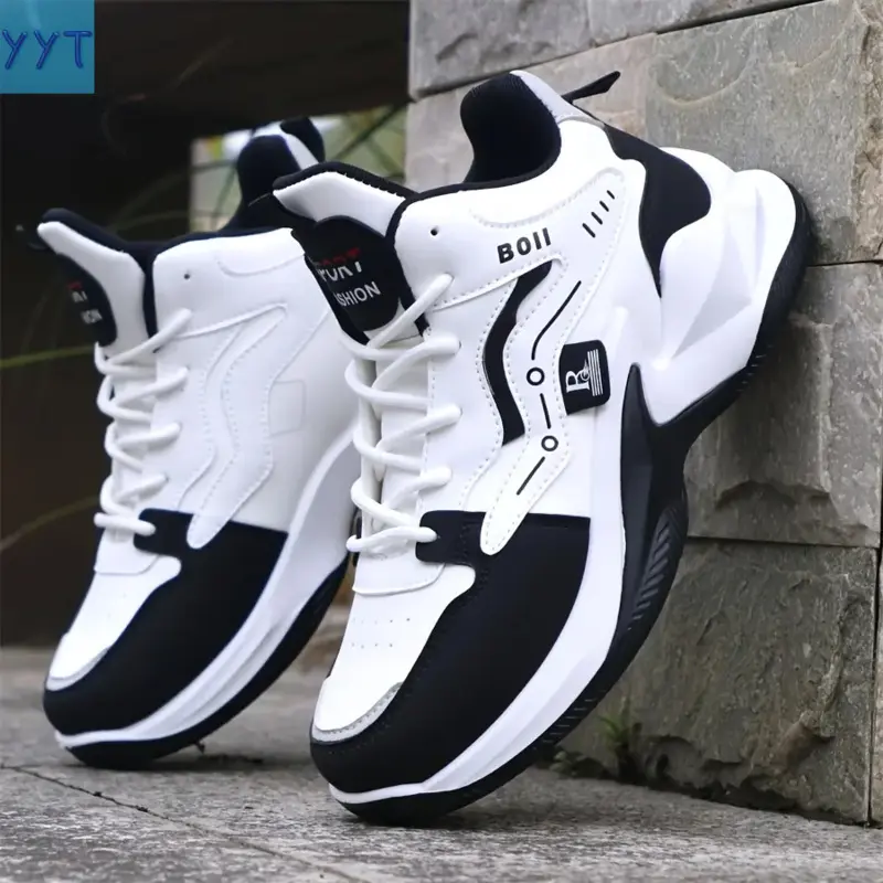 YYT1 Men's Casual Running Shoes - Lace-Up All-Season Sports & Outdoor Walking Shoes with Wear-Resistant Upper, Round Toe, Comfortable Inner, and Durable Rubber Sole