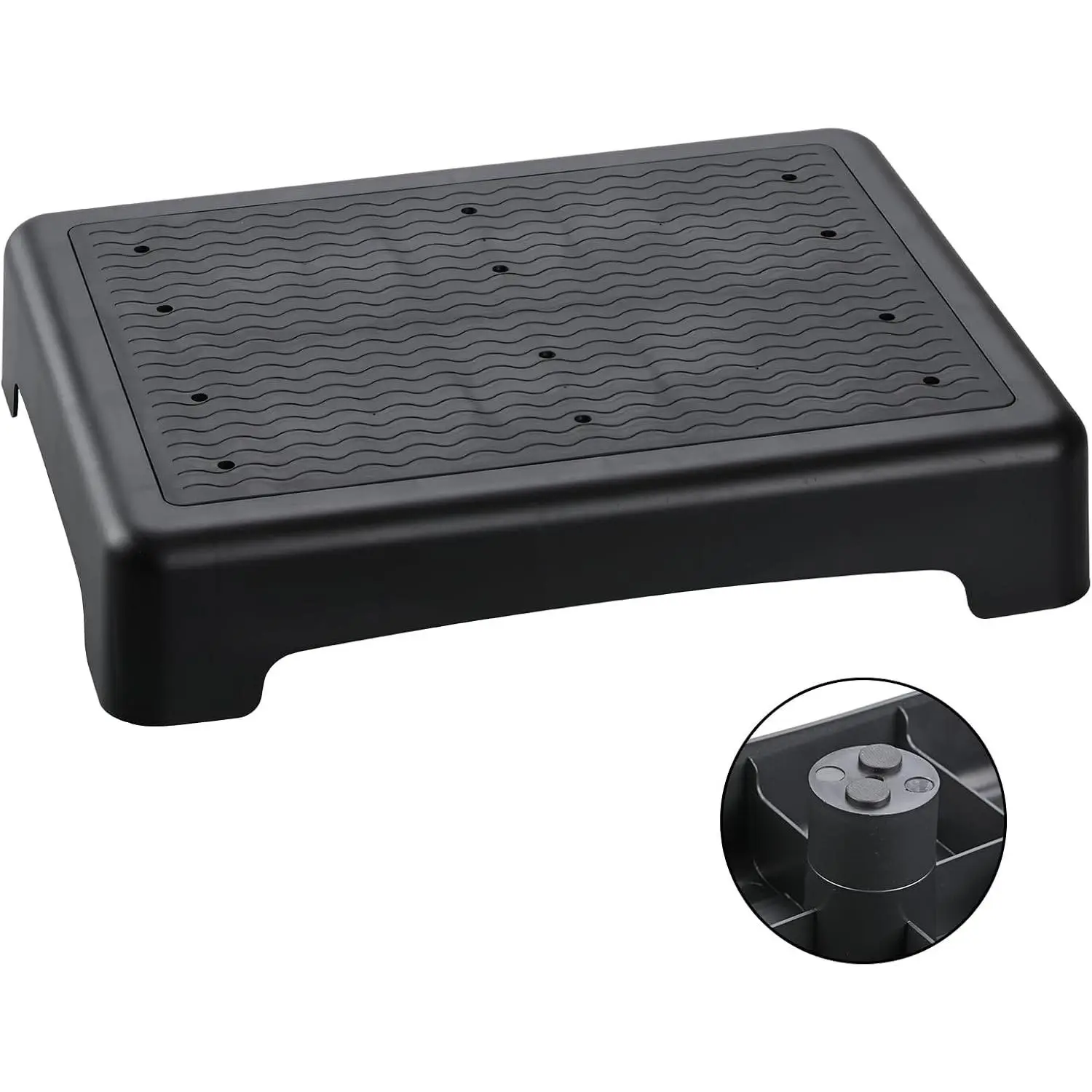 Portable Non-Slip Mobile Step Stool, Indoor Outdoor Safety Step Platform Stair Aid for Adults and Seniors, Ideal for Stairs Kitchen Office Door Bed Car, Black