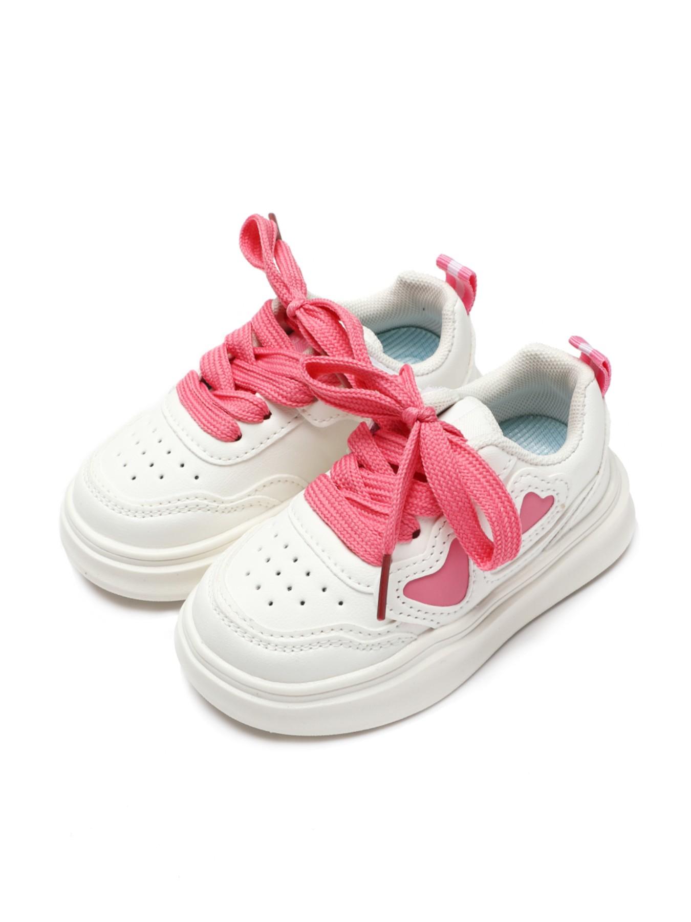 Girls Thick Sole Heart Sneakers Spring Autumn New Velcro Shoes Boys Baby Trendy Sports Shoes Casual Trainers