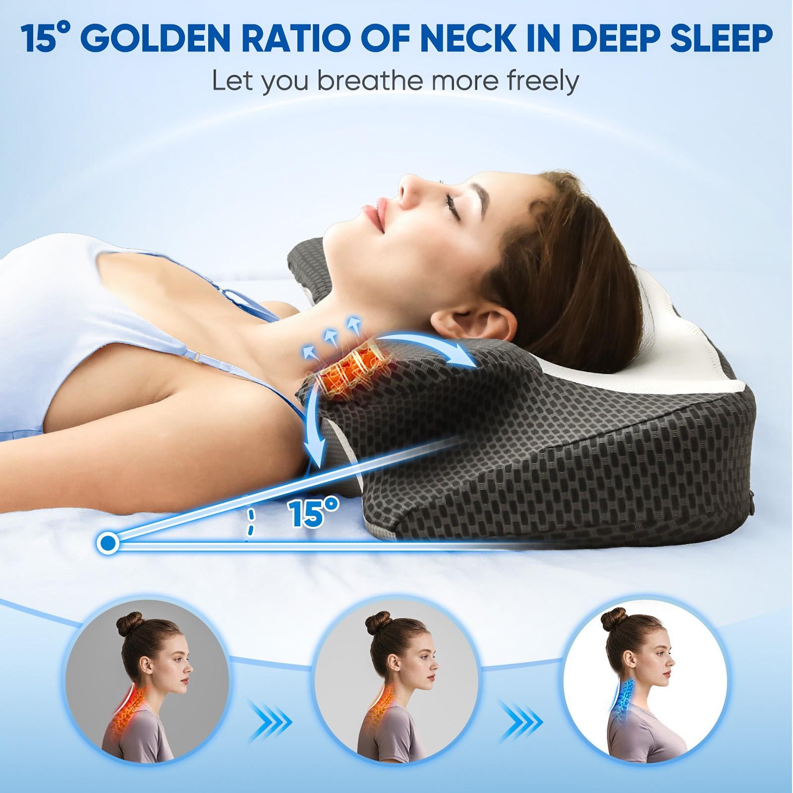 28" Extra Wide Ultra Comfortable Neck Pillow, 2 Contoured Heights for Side Sleepers, High-Quality Ergonomic Memory Foam Pillow for Sleeping, Washable and Breathable Cover, Suitable for Back and Stomach Sleepers, Valentine's Day