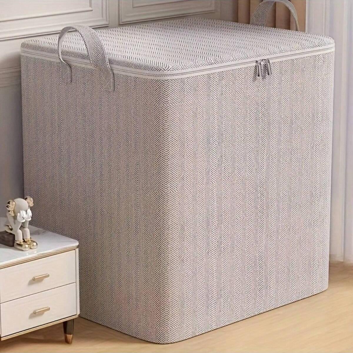 Large Storage Box with Lid, Multi-Functional Home Storage for Clothes, Blankets, Bedding, Perfect for Moving, Closet, Bedroom, Dormitory, Multifunctional Storage Bin