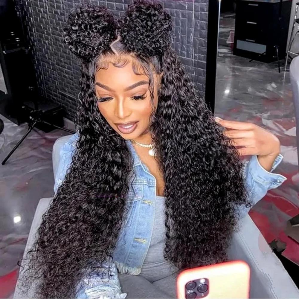 Bling Hair 30 34 Inch Curly Wigs 13x4 HD Lace Front Human Hair Deep Wave 13x6 Lace Frontal Wig Brazilian 180 density For Women