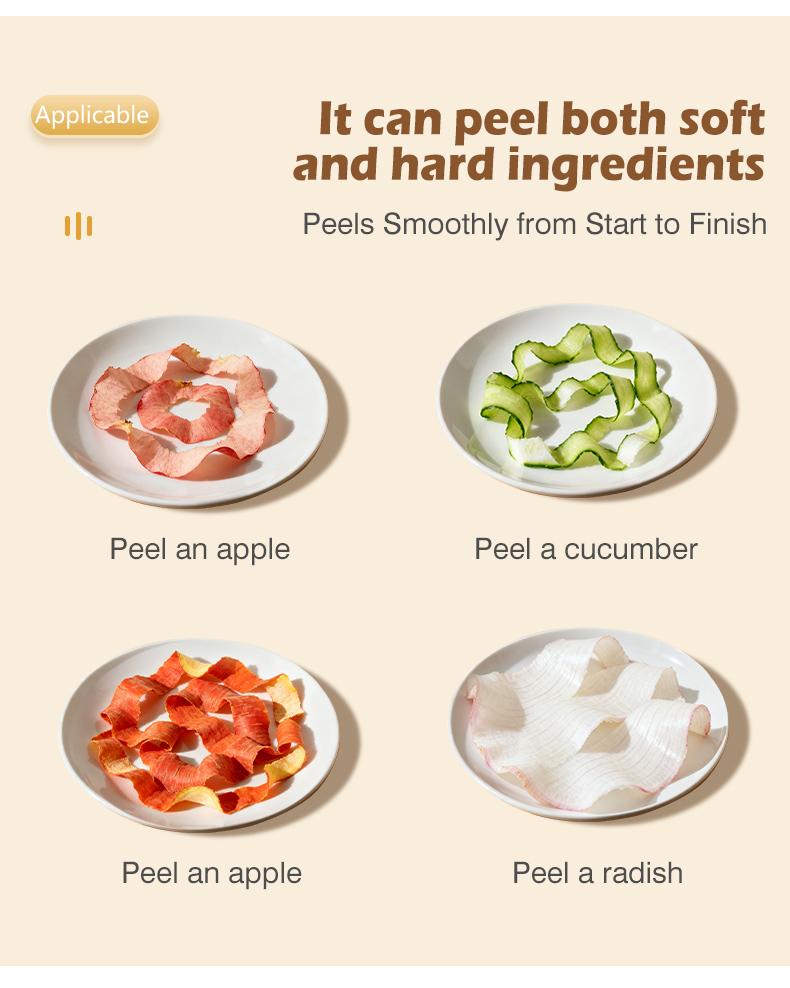 2-in-1 Vegetable & Fruit Peeler with Stainless Steel Blade and Bottle Opener, Wooden Handle Kitchen Tool for Potatoes, Apples, Zucchini, Papaya & Pumpkin