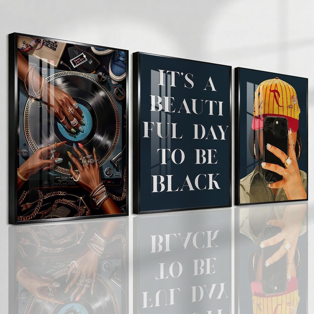 3 Counts Aluminum Alloy Framed Painting, Retro Vinyl Record And Modern Portrait Art Pictures, Home Decoration For Living Room, Bedroom, Office, Restaurant, Hallway Wall Decor, Odorless Print Artwork, Luxury Perfect Gift For Friends And Family