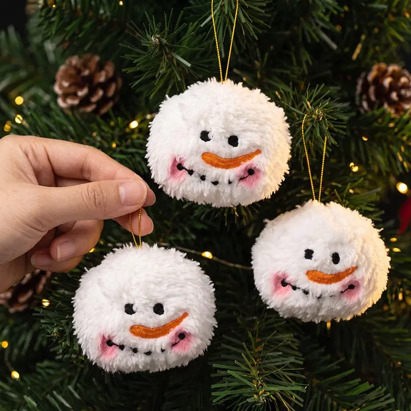 6 Cute Christmas Plush Snowman Ornaments, Childlike Style, Skin-Friendly, Easy to Hang and Store, Home, Outdoor, Mall Decorations, Gifts