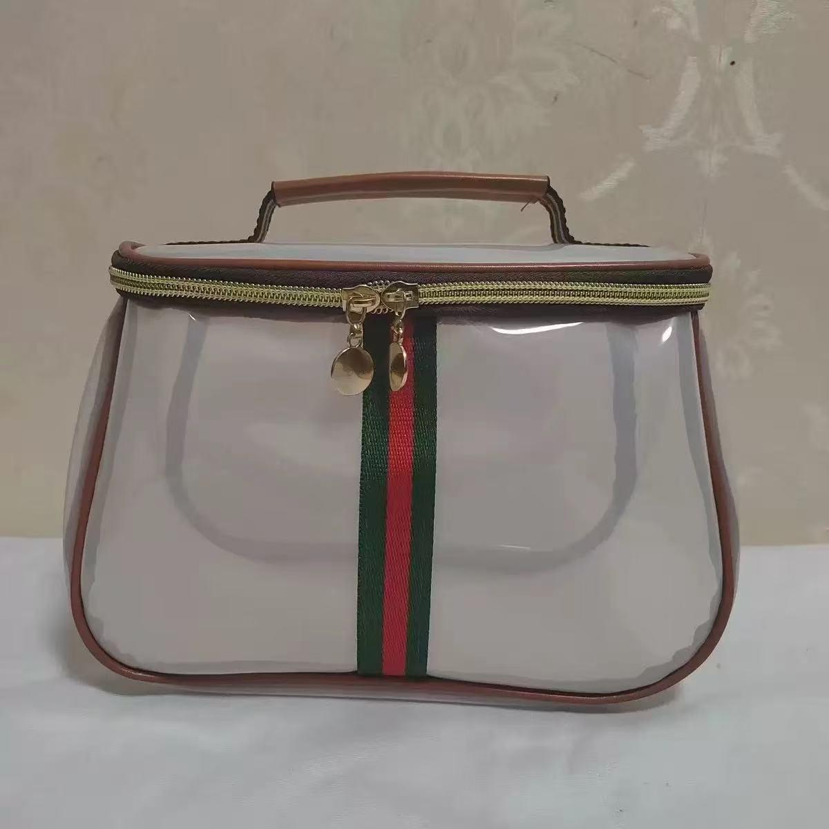 New Portable Transparent Makeup Bag, Transparent Vanity Bag, Large Capacity Waterproof Travel Cosmetic Organizer, Ideal for Holidays and Dates, Non-Toxic Material